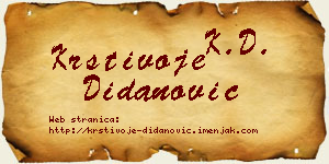 Krstivoje Didanović vizit kartica